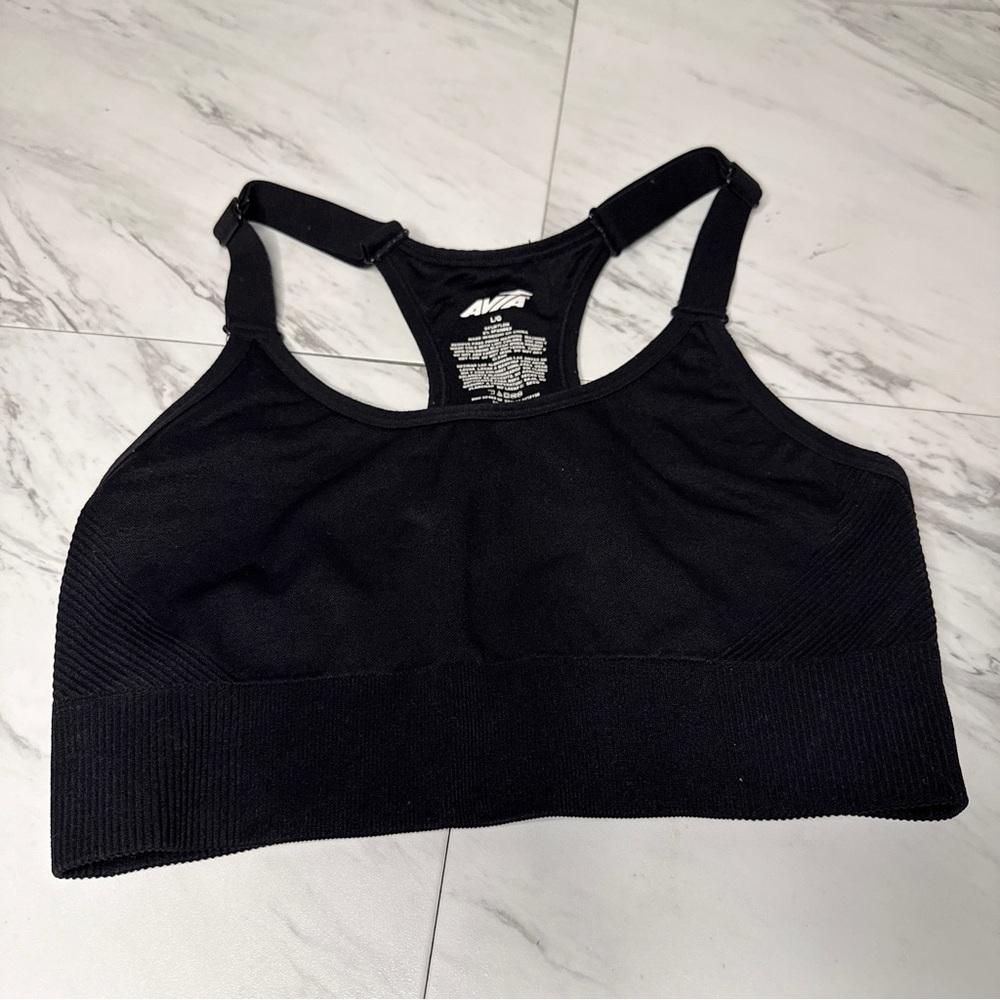Avia Black Sports Bra SZ L
